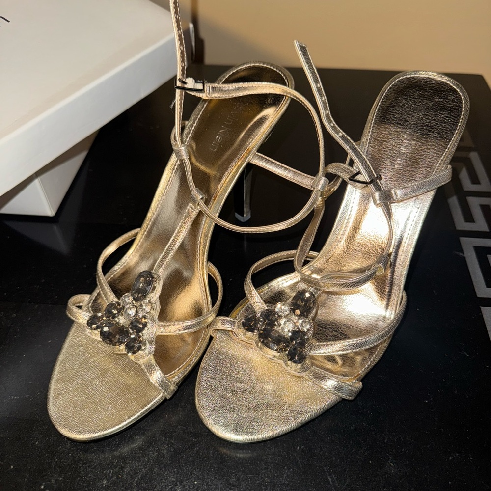 Calvin Klein Randa Champagne Metallic Heels